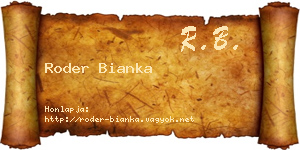 Roder Bianka névjegykártya